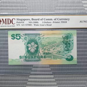 1989 Singapore,Board of Comm. of Curreney《MDC Graded AUNC》