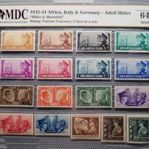 1942-44 Africa, Italy & Germany - Adolf Hitler Various Currency 《 MDC Graded 64 MNH 》