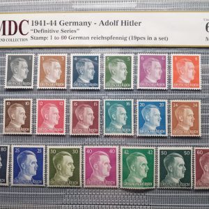 1944 Germany - Adolf Hitler 1 to 60 German reichspfennig 《 MDC Graded 63 MNH 》