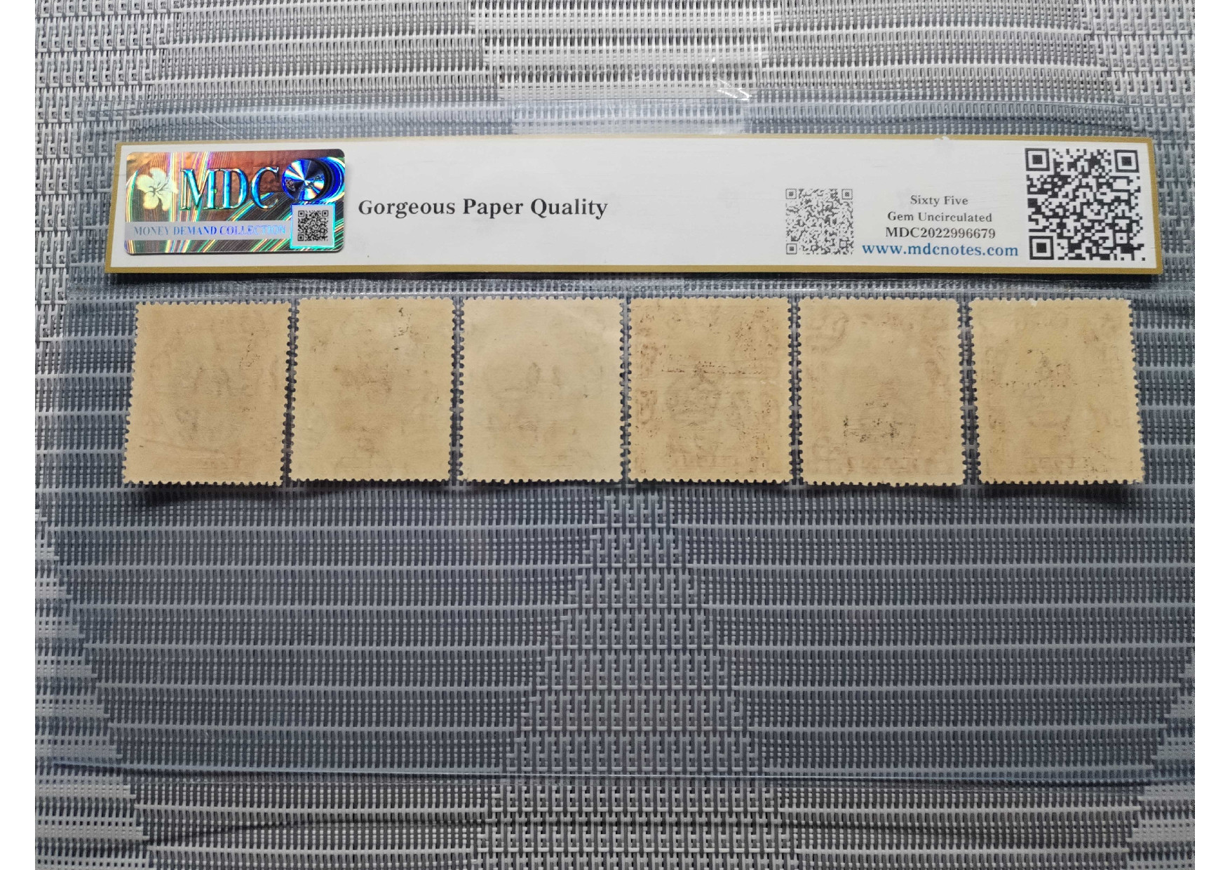 1944 Kedah - Japanese Occupation 10 cents to $5 " 税 “《 MDC Graded 65 MNH GPQ 》 - Image 2