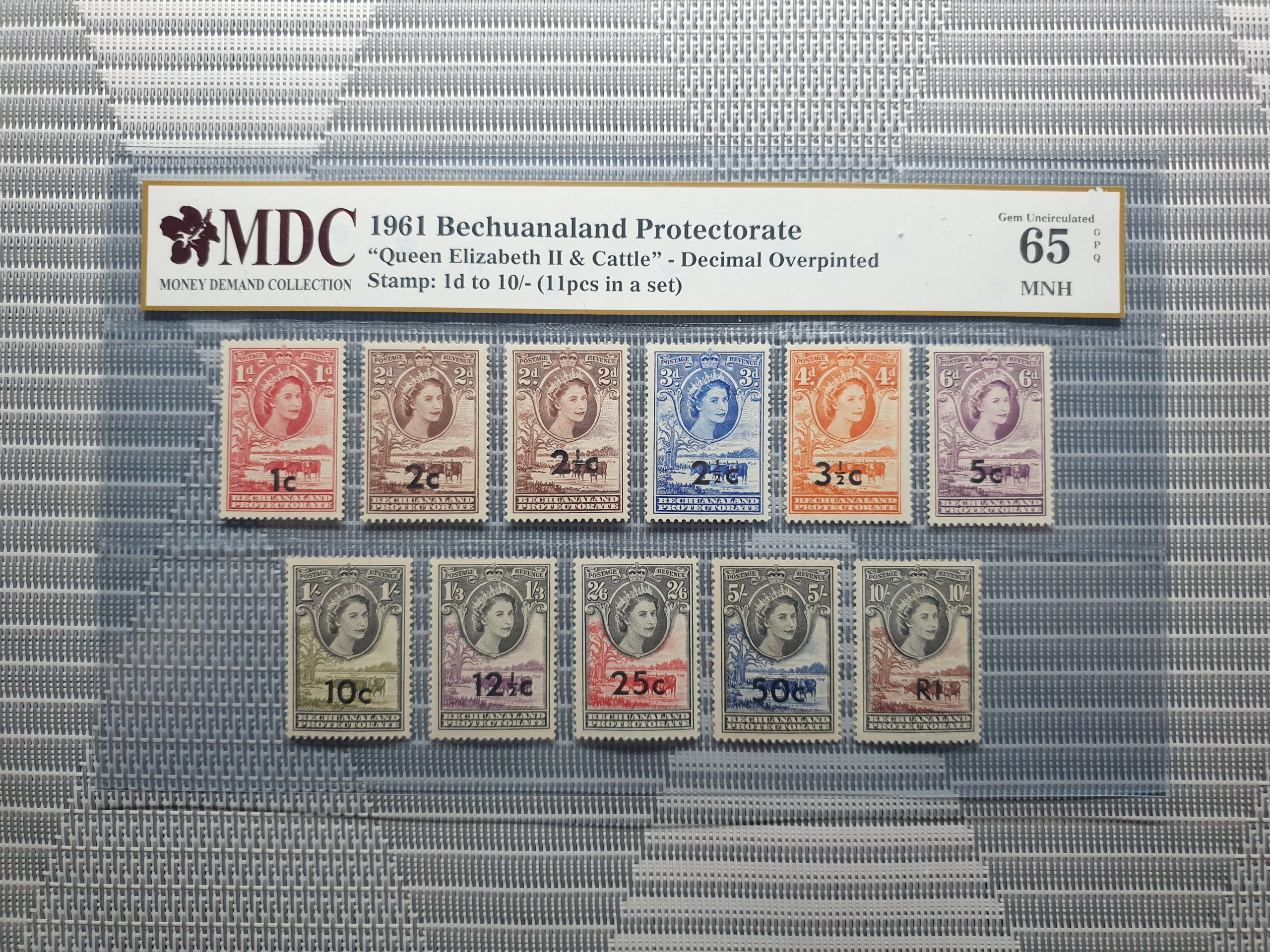 1961 Bechuanaland Protectorate 1d to 10/-《 MDC Graded 65 GPQ MNH 》
