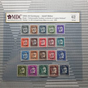 1941- 44 Germany - Adolf Hitler 1 to 80 reichspfennig《 MDC Graded 62 MNH 》
