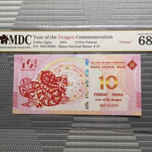 收藏萬歲 2024 Year of the Dragon Commemoration 10 Dez Patacas “ Fantasy ” 《 MDC Graded 68 GPQ 》