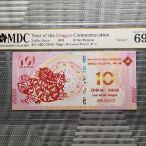 收藏萬歲 2024 Year of the Dragon Commemoration 10 Dez Patacas “ Fantasy ” 《 MDC Graded 69 GPQ 》