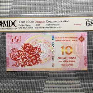 收藏萬歲 2024 Year of the Dragon Commemoration 10 Dez Patacas “ Fantasy ” 《 MDC Graded 68 GPQ 》