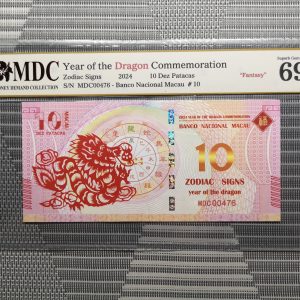 收藏萬歲 2024 Year of the Dragon Commemoration 10 Dez Patacas “ Fantasy ” 《 MDC Graded 69 GPQ 》