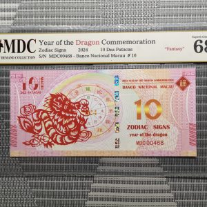 收藏萬歲 2024 Year of the Dragon Commemoration 10 Dez Patacas “ Fantasy ” 《 MDC Graded 68 GPQ 》
