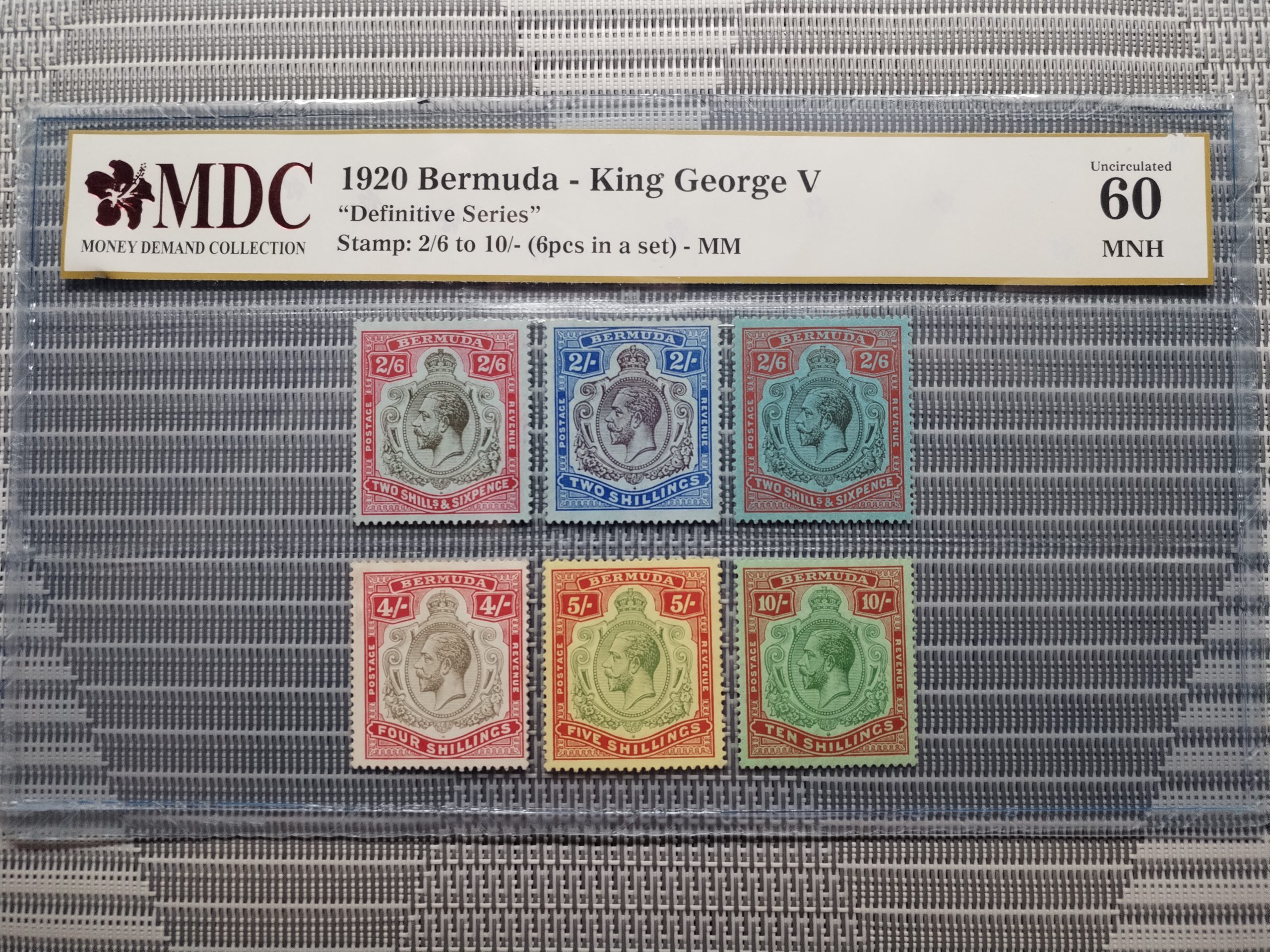 1920 Bermuda - King George V 2/6 to 10/- 《 MDC Graded 60 MNH 》