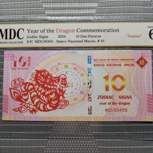 收藏萬歲 2024 Year of the Dragon Commemoration 10 Dez Patacas “ Fantasy ” 《 MDC Graded 68 GPQ 》