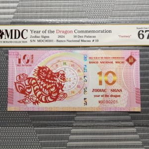 收藏萬歲 2024 Year of the Dragon Commemoration 10 Dez Patacas “ Fantasy ” 《 MDC Graded 67 GPQ 》