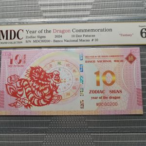 收藏萬歲 2024 Year of the Dragon Commemoration 10 Dez Patacas “ Fantasy ” 《 MDC Graded 67 GPQ 》