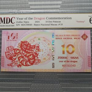 收藏萬歲 2024 Year of the Dragon Commemoration 10 Dez Patacas “ Fantasy ” 《 MDC Graded 68 GPQ 》