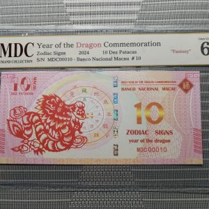 收藏萬歲 2024 Year of the Dragon Commemoration 10 Dez Patacas “ Fantasy ” 《 MDC Graded 65 GPQ 》