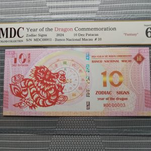 收藏萬歲 2024 Year of the Dragon Commemoration 10 Dez Patacas “ Fantasy ” 《 MDC Graded 69 GPQ 》