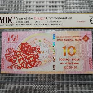 收藏萬歲 2024 Year of the Dragon Commemoration 10 Dez Patacas “ Fantasy ” 《 MDC Graded 68 GPQ 》