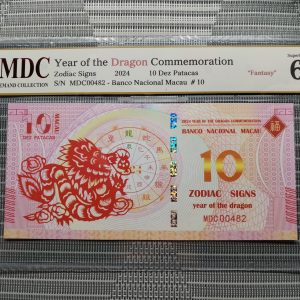 收藏萬歲 2024 Year of the Dragon Commemoration 10 Dez Patacas “ Fantasy ” 《 MDC Graded 69 GPQ 》