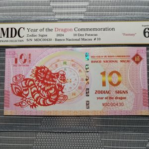 收藏萬歲 2024 Year of the Dragon Commemoration 10 Dez Patacas “ Fantasy ” 《 MDC Graded 67 GPQ 》