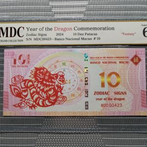 收藏萬歲 2024 Year of the Dragon Commemoration 10 Dez Patacas “ Fantasy ” 《 MDC Graded 68 GPQ 》