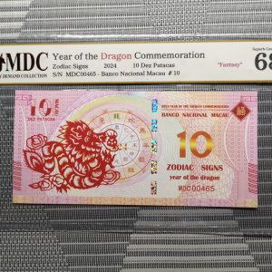 收藏萬歲 2024 Year of the Dragon Commemoration 10 Dez Patacas “ Fantasy ” 《 MDC Graded 68 GPQ 》