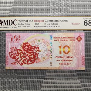收藏萬歲 2024 Year of the Dragon Commemoration 10 Dez Patacas “ Fantasy ” 《 MDC Graded 68 GPQ 》