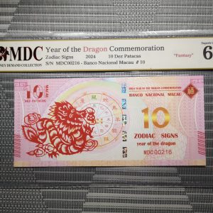 收藏萬歲 2024 Year of the Dragon Commemoration 10 Dez Patacas “ Fantasy ” 《 MDC Graded 69 GPQ 》