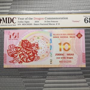 收藏萬歲 2024 Year of the Dragon Commemoration 10 Dez Patacas “ Fantasy ” 《 MDC Graded 68 GPQ 》