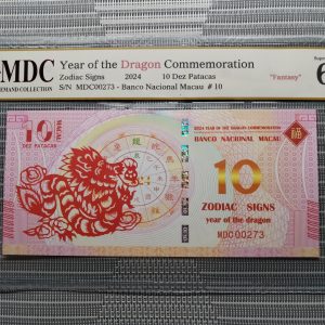 收藏萬歲 2024 Year of the Dragon Commemoration 10 Dez Patacas “ Fantasy ” 《 MDC Graded 69 GPQ 》