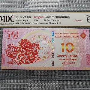 收藏萬歲 2024 Year of the Dragon Commemoration 10 Dez Patacas “ Fantasy ” 《 MDC Graded 69 GPQ 》