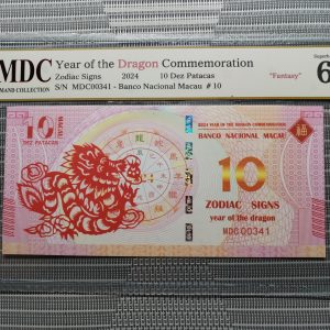 收藏萬歲 2024 Year of the Dragon Commemoration 10 Dez Patacas “ Fantasy ” 《 MDC Graded 69 GPQ 》
