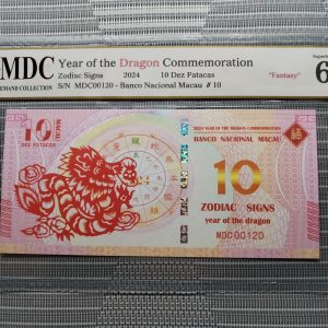 收藏萬歲 2024 Year of the Dragon Commemoration 10 Dez Patacas “ Fantasy ” 《 MDC Graded 68 GPQ 》