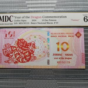 收藏萬歲 2024 Year of the Dragon Commemoration 10 Dez Patacas “ Fantasy ” 《 MDC Graded 67 GPQ 》
