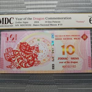 收藏萬歲 2024 Year of the Dragon Commemoration 10 Dez Patacas “ Fantasy ” 《 MDC Graded 67 GPQ 》