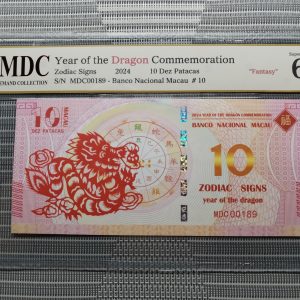 收藏萬歲 2024 Year of the Dragon Commemoration 10 Dez Patacas “ Fantasy ” 《 MDC Graded 67 GPQ 》