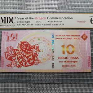 收藏萬歲 2024 Year of the Dragon Commemoration 10 Dez Patacas “ Fantasy ” 《 MDC Graded 67 GPQ 》