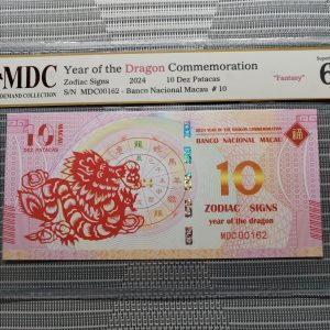收藏萬歲 2024 Year of the Dragon Commemoration 10 Dez Patacas “ Fantasy ” 《 MDC Graded 67 GPQ 》