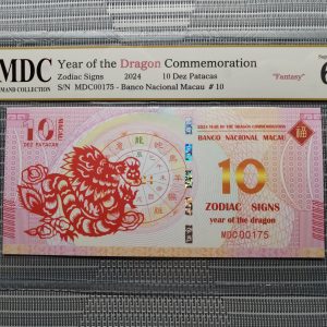收藏萬歲 2024 Year of the Dragon Commemoration 10 Dez Patacas “ Fantasy ” 《 MDC Graded 67 GPQ 》