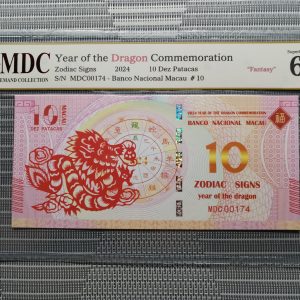 收藏萬歲 2024 Year of the Dragon Commemoration 10 Dez Patacas “ Fantasy ” 《 MDC Graded 67 GPQ 》