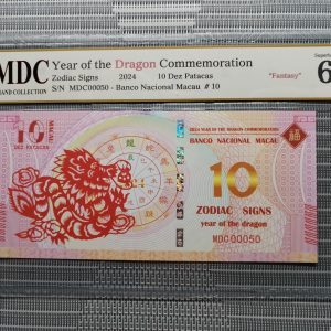 收藏萬歲 2024 Year of the Dragon Commemoration 10 Dez Patacas “ Fantasy ” 《 MDC Graded 68 GPQ 》