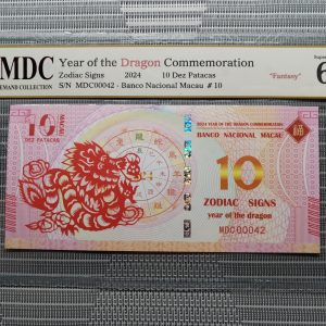 收藏萬歲 2024 Year of the Dragon Commemoration 10 Dez Patacas “ Fantasy ” 《 MDC Graded 68 GPQ 》