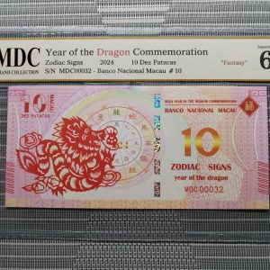 收藏萬歲 2024 Year of the Dragon Commemoration 10 Dez Patacas “ Fantasy ” 《 MDC Graded 69 GPQ 》