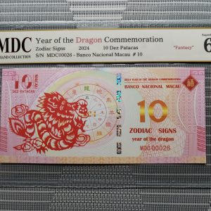 收藏萬歲 2024 Year of the Dragon Commemoration 10 Dez Patacas “ Fantasy ” 《 MDC Graded 69 GPQ 》