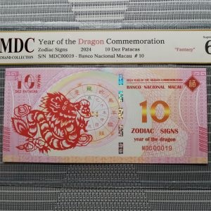 收藏萬歲 2024 Year of the Dragon Commemoration 10 Dez Patacas “ Fantasy ” 《 MDC Graded 68 GPQ 》