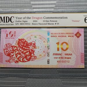 收藏萬歲 2024 Year of the Dragon Commemoration 10 Dez Patacas “ Fantasy ” 《 MDC Graded 68 GPQ 》