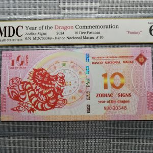收藏萬歲 2024 Year of the Dragon Commemoration 10 Dez Patacas “ Fantasy ” 《 MDC Graded 68 GPQ 》