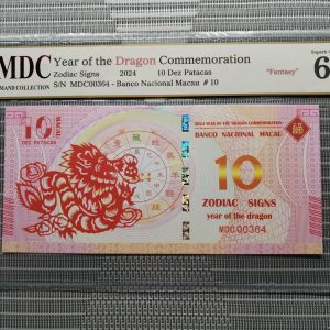 收藏萬歲 2024 Year of the Dragon Commemoration 10 Dez Patacas “ Fantasy ” 《 MDC Graded 69 GPQ 》