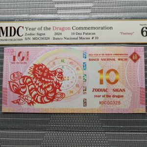 收藏萬歲 2024 Year of the Dragon Commemoration 10 Dez Patacas “ Fantasy ” 《 MDC Graded 68 GPQ 》
