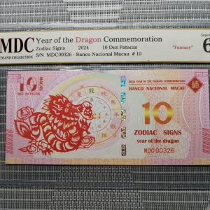 收藏萬歲 2024 Year of the Dragon Commemoration 10 Dez Patacas “ Fantasy ” 《 MDC Graded 69 GPQ 》
