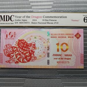 收藏萬歲 2024 Year of the Dragon Commemoration 10 Dez Patacas “ Fantasy ” 《 MDC Graded 68 GPQ 》