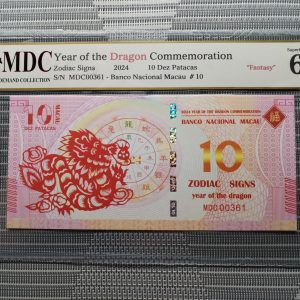 收藏萬歲 2024 Year of the Dragon Commemoration 10 Dez Patacas “ Fantasy ” 《 MDC Graded 68 GPQ 》