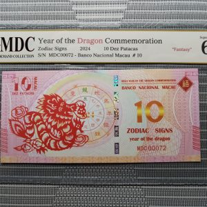 收藏萬歲 2024 Year of the Dragon Commemoration 10 Dez Patacas “ Fantasy ” 《 MDC Graded 69 GPQ 》